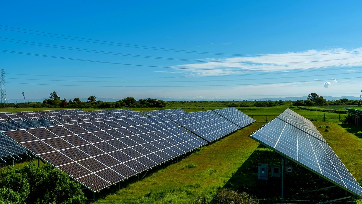 Ground-mounted solar field
